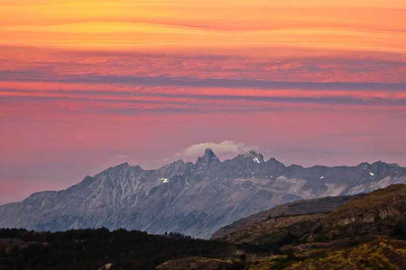 Cordón Jeinimeni, atardecer / Jeinimeni range at sunset